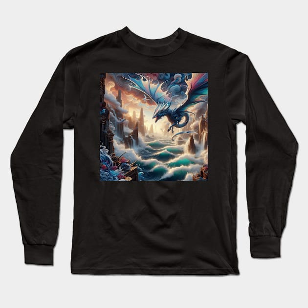 Mystical Dragon Anime Long Sleeve T-Shirt by DadOfMo Designs